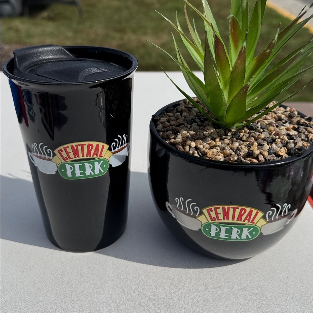 Brand New Friends TV Show Items - Ceramic Mug & Artificial Plant